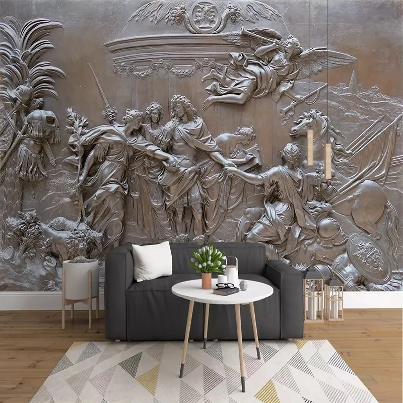 Customized products European 3D Embossed Angel War Photo Mural Wallpaper Living room sofa TV background wal Decoration bedroom