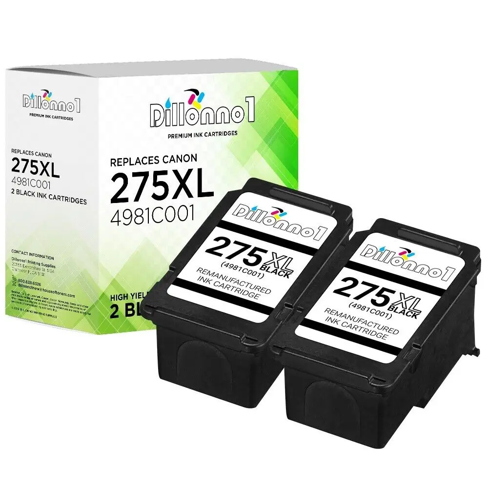 

2PK восстановленные Canon PG-275XL Black для PIXMA TS3520 TS3522 TR4720