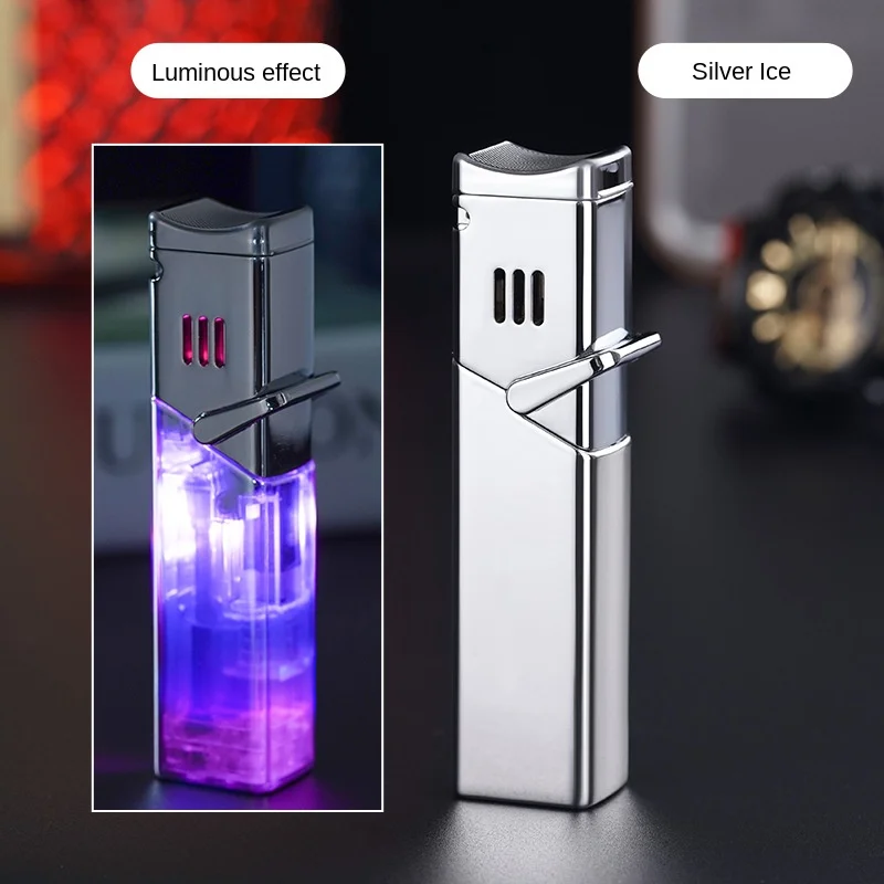 Metal Windproof Cigar Cigarette Lighter Jet Unusual Four Torch Gas Lighters Electron Smoking Accessory Butane Gadgets for Men