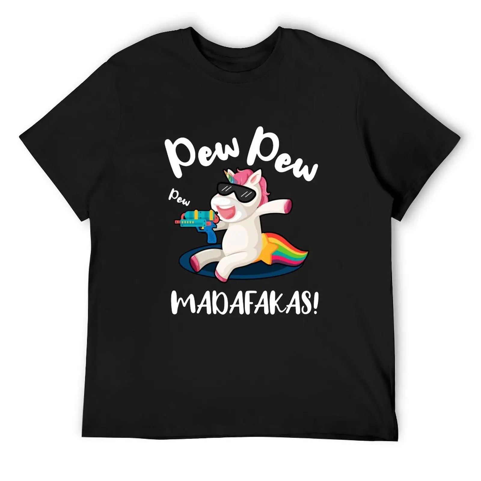pew pew pew маслоfakas забавная футболка с единорогом, футболка большого размера с рисунком, рубашки больших размеров, мужская футболка с рисунком