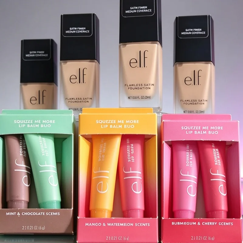 Popular Brands Elf 2Pcs Duo Set Mango-Watermelon Mint-Chocolate Bubblegum-Cherry Lip Balm Natural Lasting Moisturizer Lip Gloss