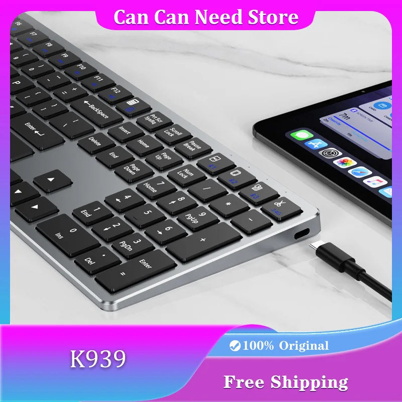 

Bluetooth Wireless Keyboard Rechargeable Portable Customized Office Gamer Silent Keyboard for Laptop, Ipad, Tablet, Mobile Phone