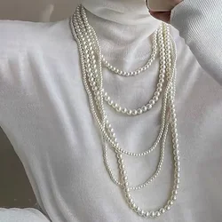 Y2k Imitation Pearl Multi-Layer Women's Necklace Exaggerated Luxury Wedding Party Necklace For Women Fashion Jewelry Accessories