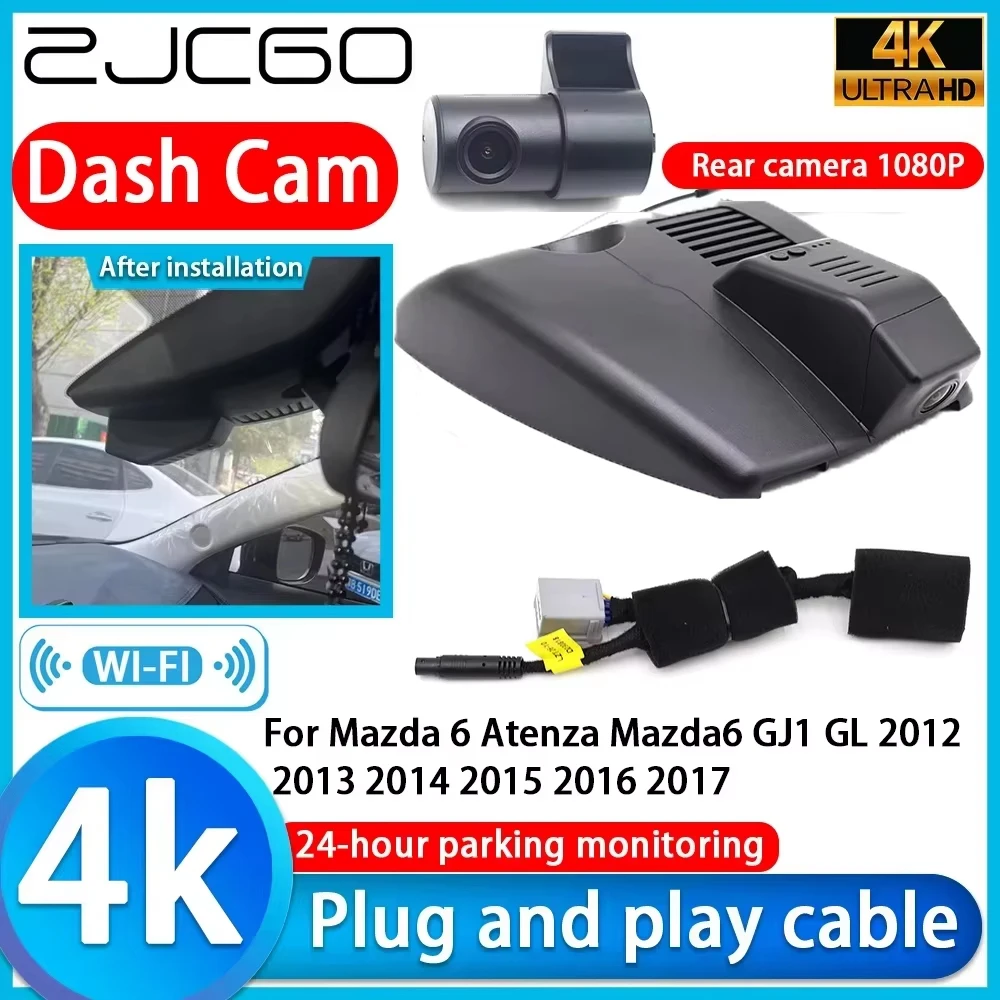 ZJCGO para Mazda 6 Atenza Mazda6 GJ1 GL 2012 2013 2014 2015 2016 2017, Grabadora de Video 4K UHD, Cámara DVR para Auto, Plug and Play