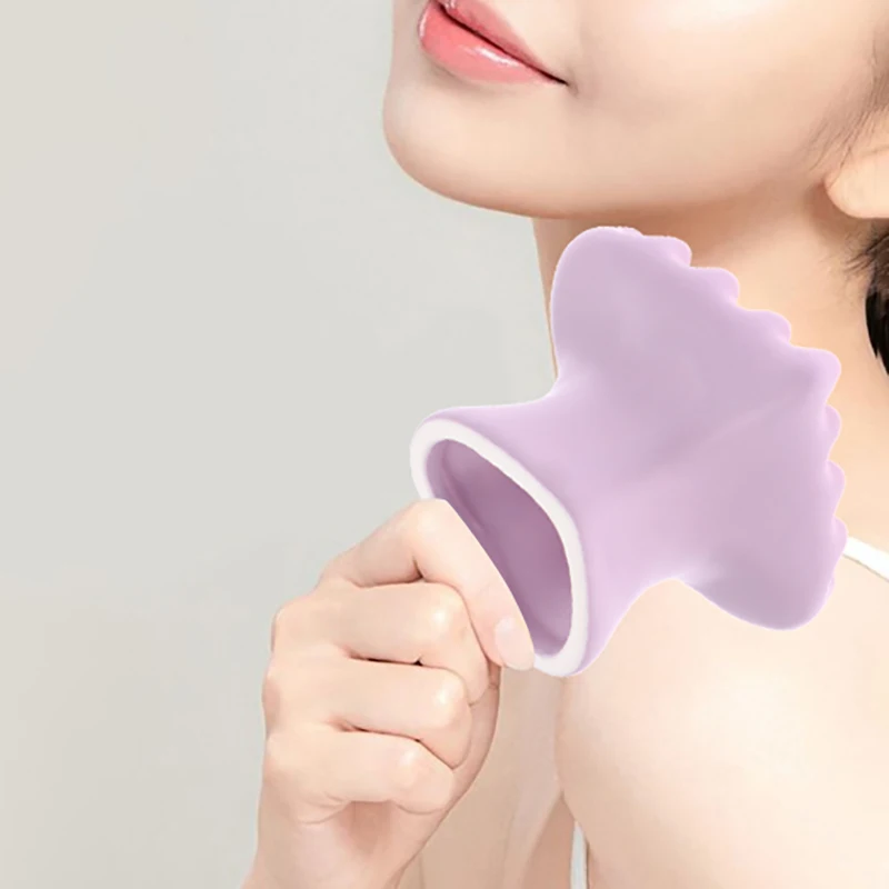 

Purple Three-Dimensional Love Gua Sha For Face Body Massage Tool Ceramic Guasha Board For Relief Massage Face Lift Massager