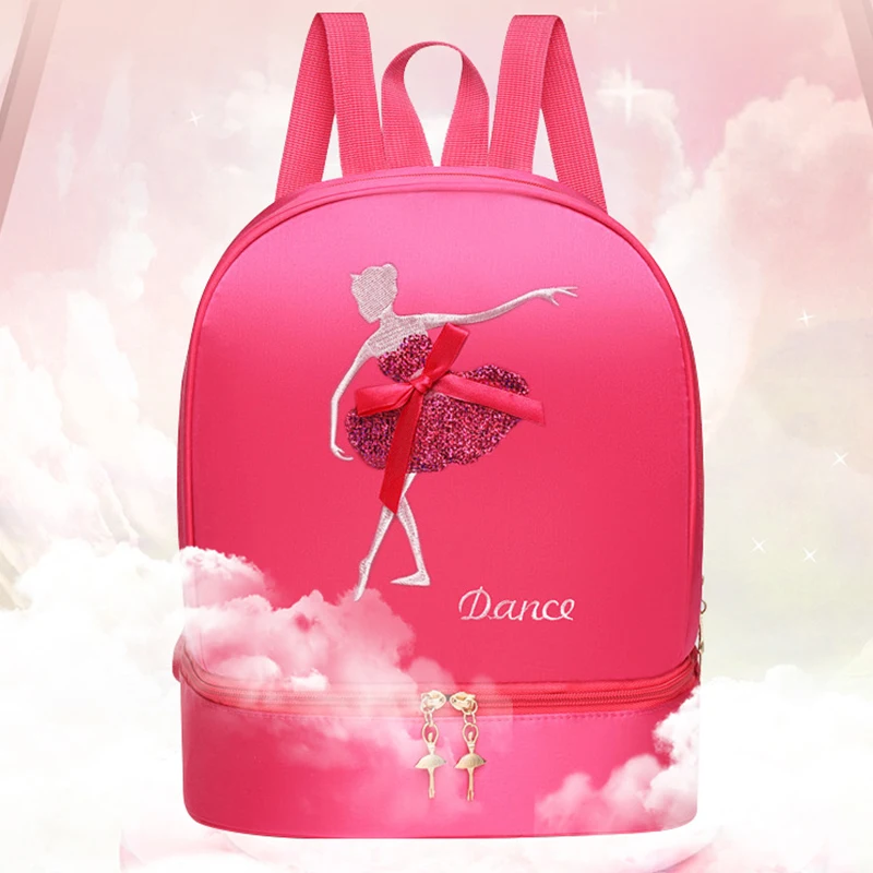 Girls Gym Bags Fitness Children\'s Big Pocket Kids Ballet Dance Shoulder Bags Personalized Waterproof Bag Ballerina Duffle Bag