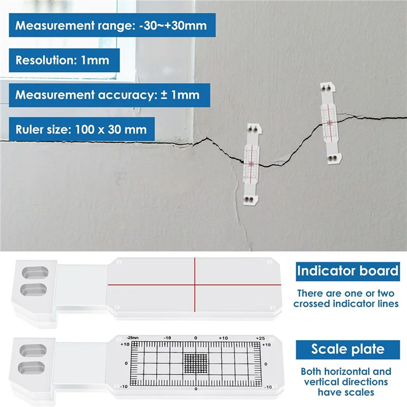 

Hot Sale-15 Pcs Crack Monitoring Record, Acrylic Corner Tell-Tale Monitor,Tell-Tale Crack Monitoring Device,Measuring Instrument