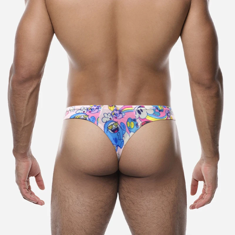 

Cute Cartoon Thongs Mens Sexy Hip Raise Men Soft Underwear Comfortable Bikini Low Waist G-Srting Sissy Erotic Jockstrap T-Back