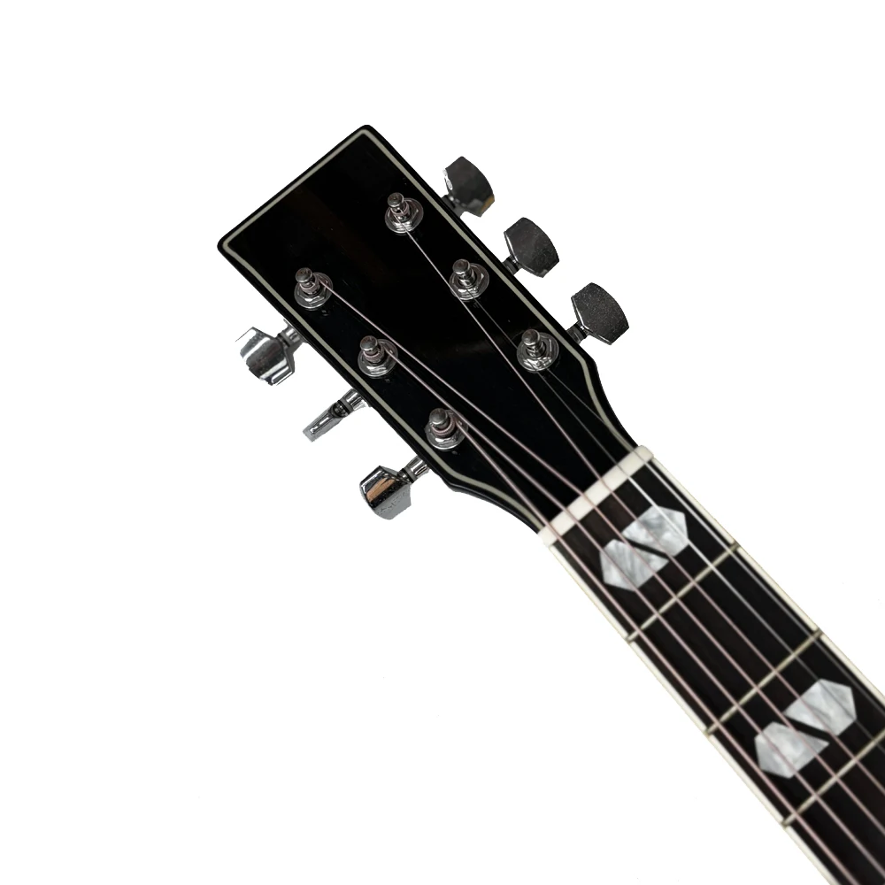 جيتار صوتي من الخشب الصلب مقاس 41 بوصة من Hooqu مع جزء علوي من خشب التنوب الفاخر مع ظهر وجوانب من خشب الماهوجني