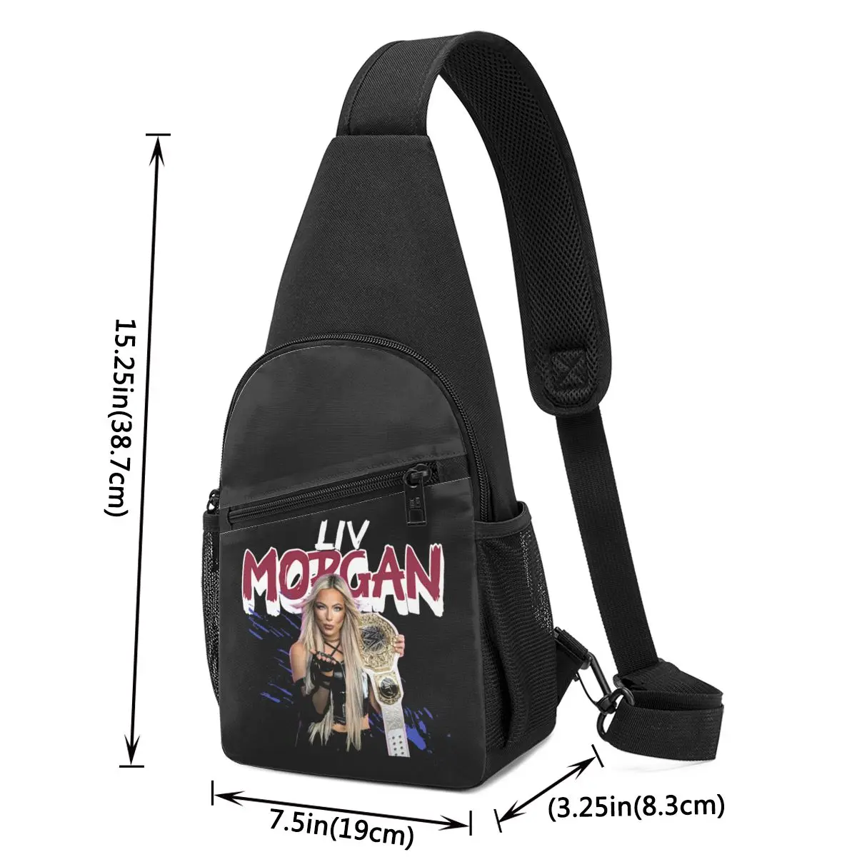 Liv Morgan Chest Bag Men Sling Crossbody Backpack Chest Bag Travel Hiking Daypack Shoulder Bag
