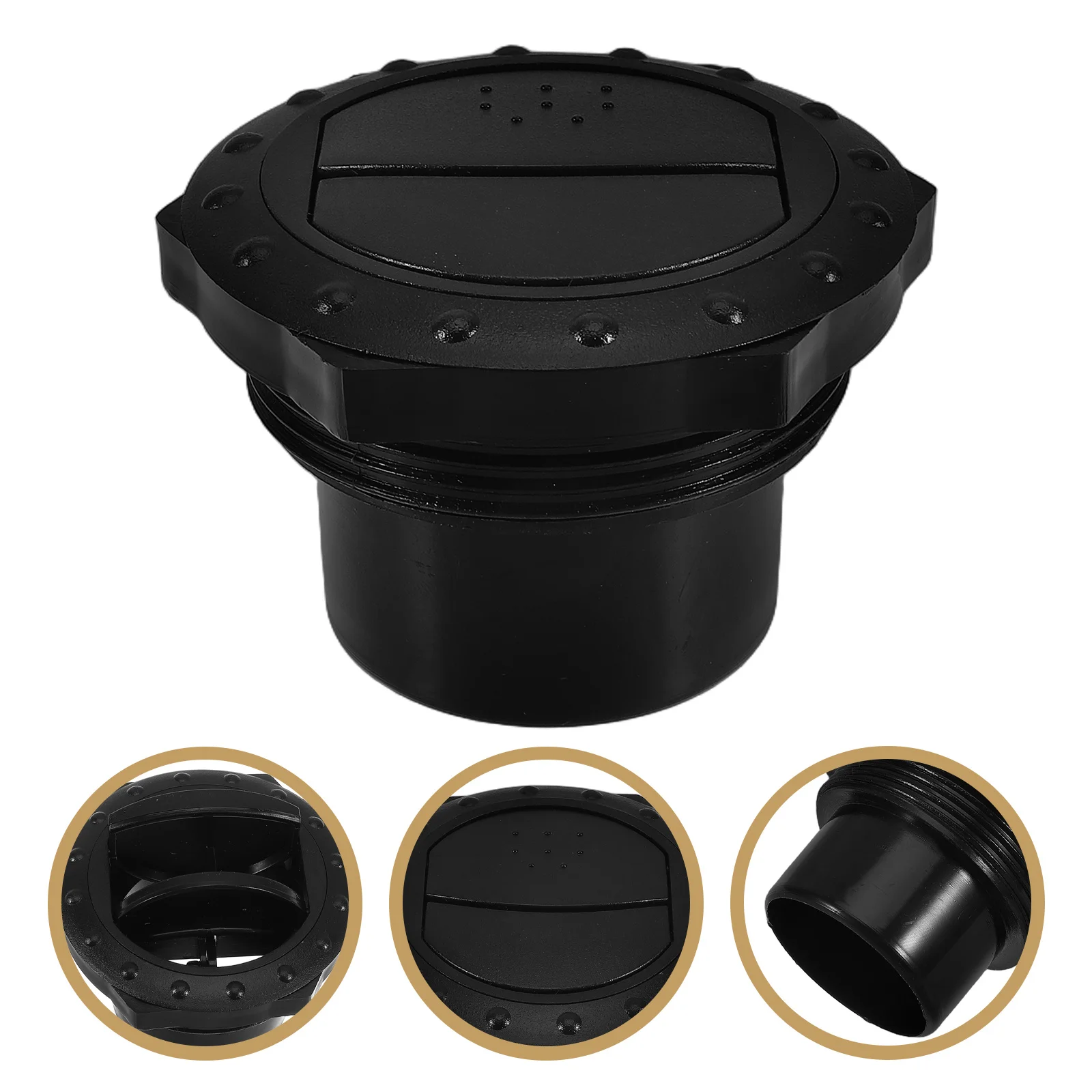 

Rv Air Conditioning Vent Adjustable Black Roof Exhaust Vent Round Plastic Deflector for Optimal Airflow Direction
