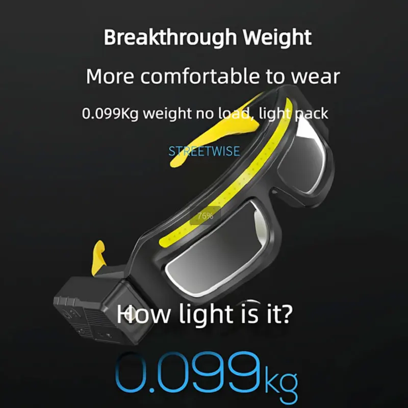 90 ° 調整可能な作業現場&セキュリティ照明、5モード、波センサー制御懐中電灯、高輝度、屋外用防水