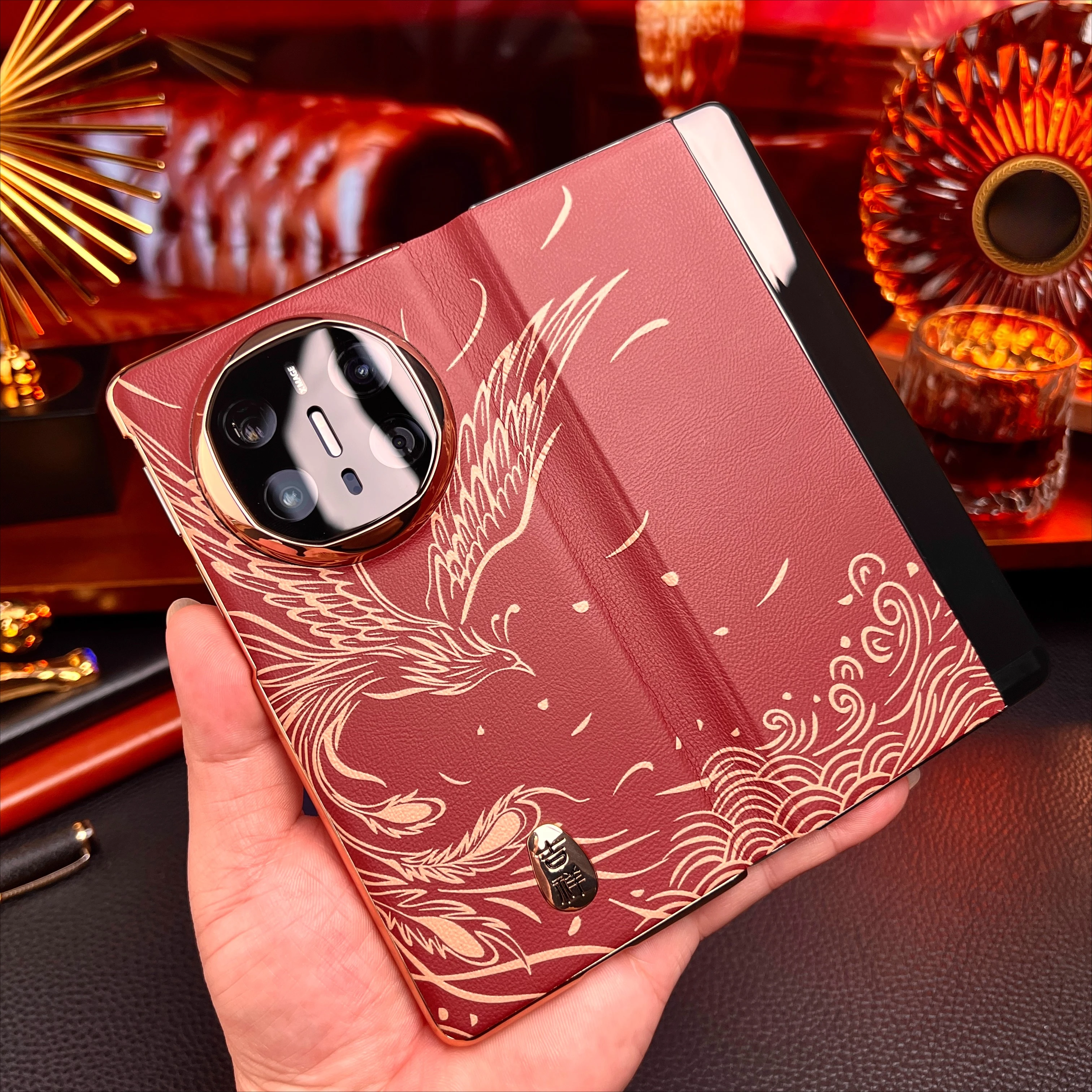 

Phoenix Auspicious for Huawei Mate X6 Case New Cloud Magnetic Flip Cover Ultra-thin Smart Flip Leather Case for Huawei Mate X6