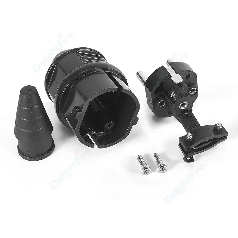 Germany Schuko Rewireable Power Plug 250V 16A EU CEE 7/7 Standard Adapter Receptacle Connector Electrical Socket Power Adapter