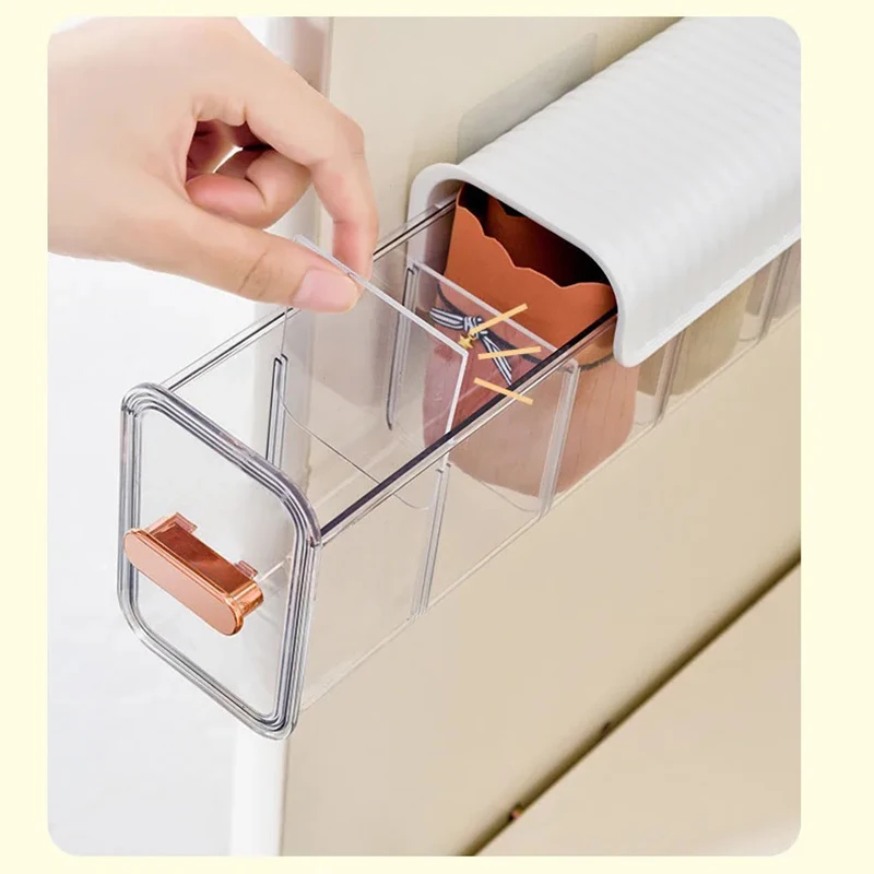 Wall-mounted Underwear Sock Storage Box 3-in-1 Multifunctional Space-saving Drawer-type Transparent Bedroom Closet Seasoning Box