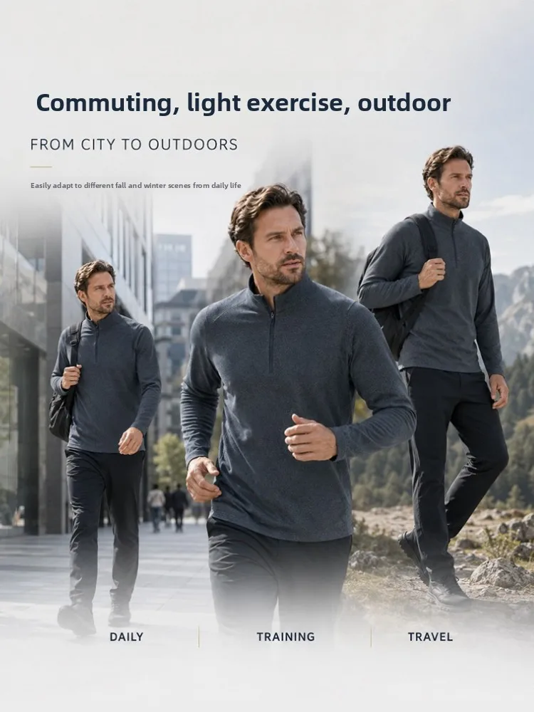 2026 New Autumn/Winter Men's Outdoor Sports Running Mountaineering Cycling Fitness Men Long Sleeve Breathable Elastic T-Shirt