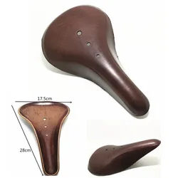 P1 Retro Bicycle Saddle 100% Leather Bicycle saddle Accessories Metal Rack 4colors Optional 28*17.5cm