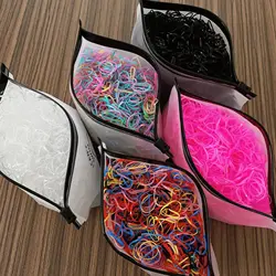 2000 pçs/set meninas colorido faixa de borracha descartável faixas de cabelo elástico bandana titular rabo de cavalo scrunchie crianças acessórios de cabelo