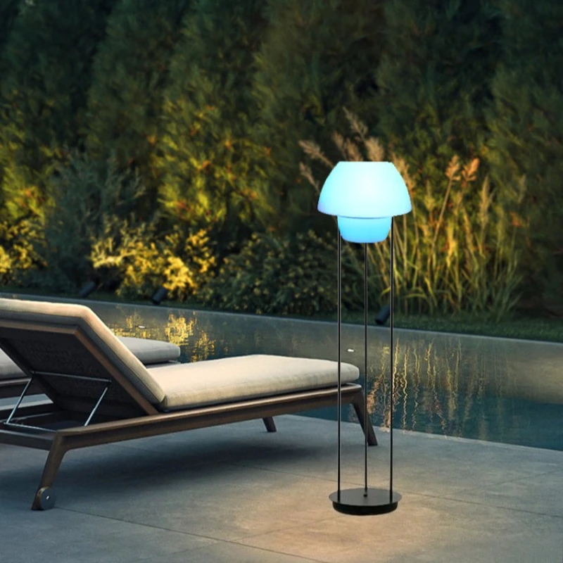 Iron RGB Solar Lights Modern Minimalist Outdoor Light Camping Courtyard Lawn Lighting Lamp Villa Waterproof Eye Protection Lamps