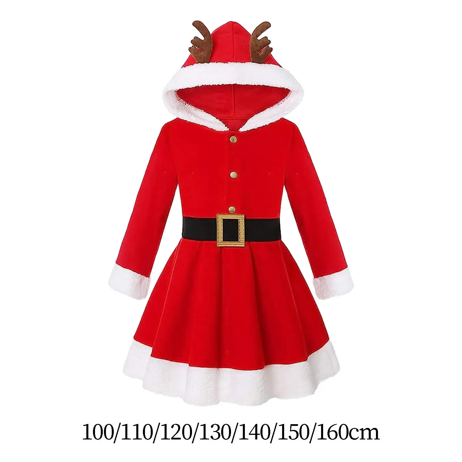 

Elk Christmas Dress Christmas Costume Hooded Xmas Outfits Winter Clothing Velvet Cosplay Costume for Women Girls Party Birthday