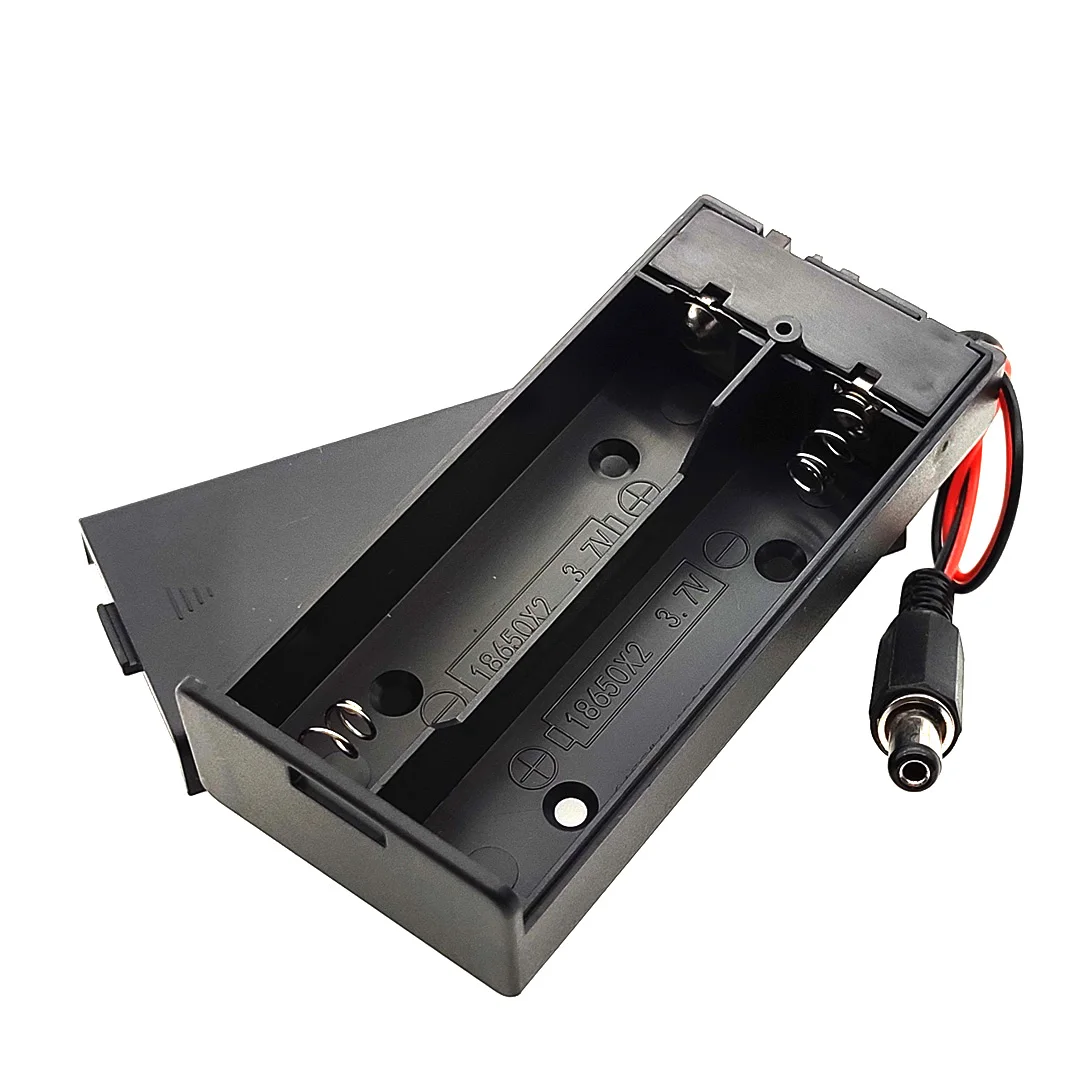 18650 Battery Holder 18650 Battery Case Battery Box With Cover With ON/OFF Switch With DC 2 Slots Series Connection 2* 3.7V