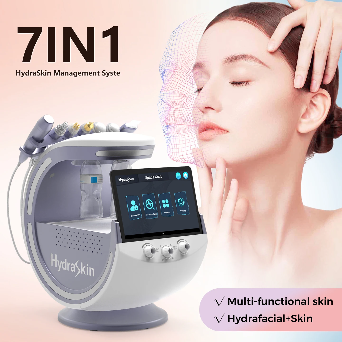 

Аппарат для гидродермабразии 7 в 1 с H2O2, профессиональное устройство для очищения кожи лица, ухода за кожей, омоложения и анализа состояния кожи.