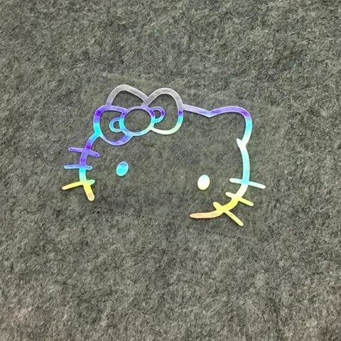 st Hello Kitty bilklistermärken bakruta reflekterande färgglad laser DIY Sanrios dekal vattentät elmotorcykeldekor 8 best sales Hello Kitty bilklistermärke - №6