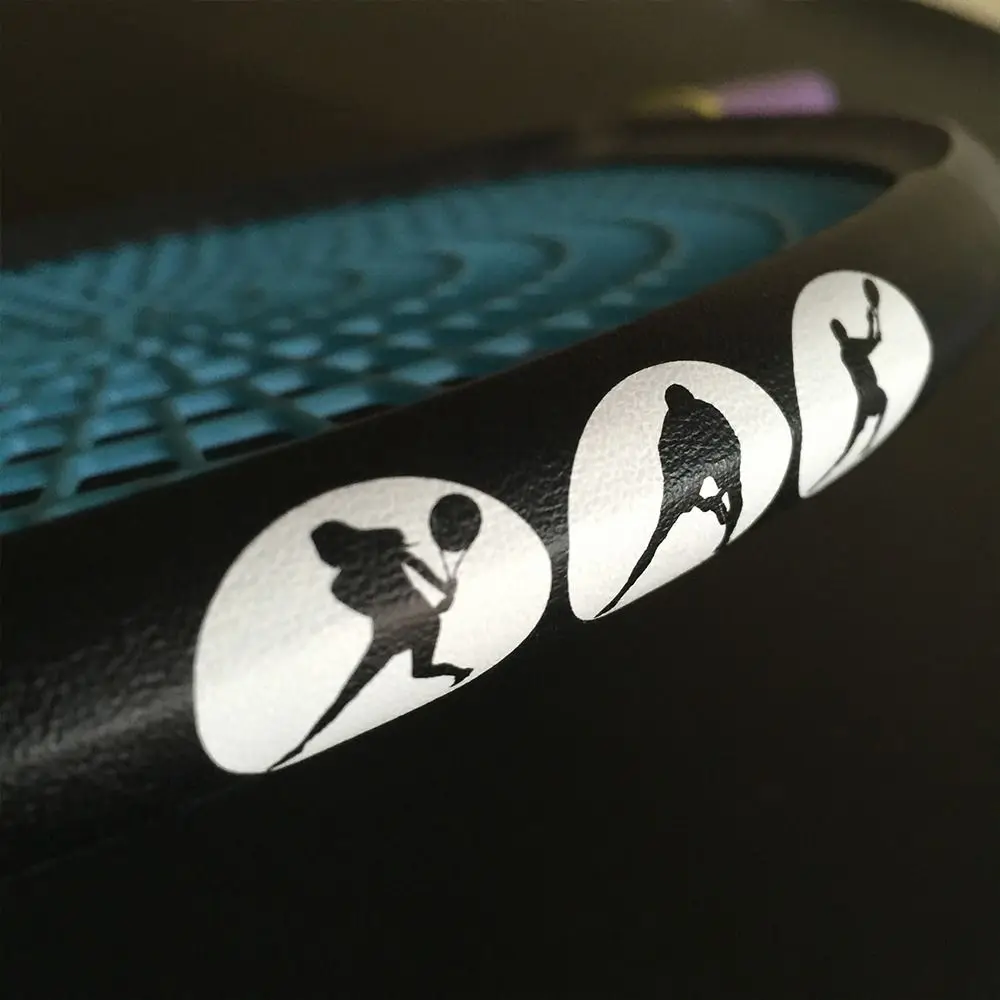 طباعة سوداء بيضاء تقلل من التأثير والاحتكاك، ملصق حماية رأس المضرب يمنع الخدش، شريط واقي لمضرب التنس #6