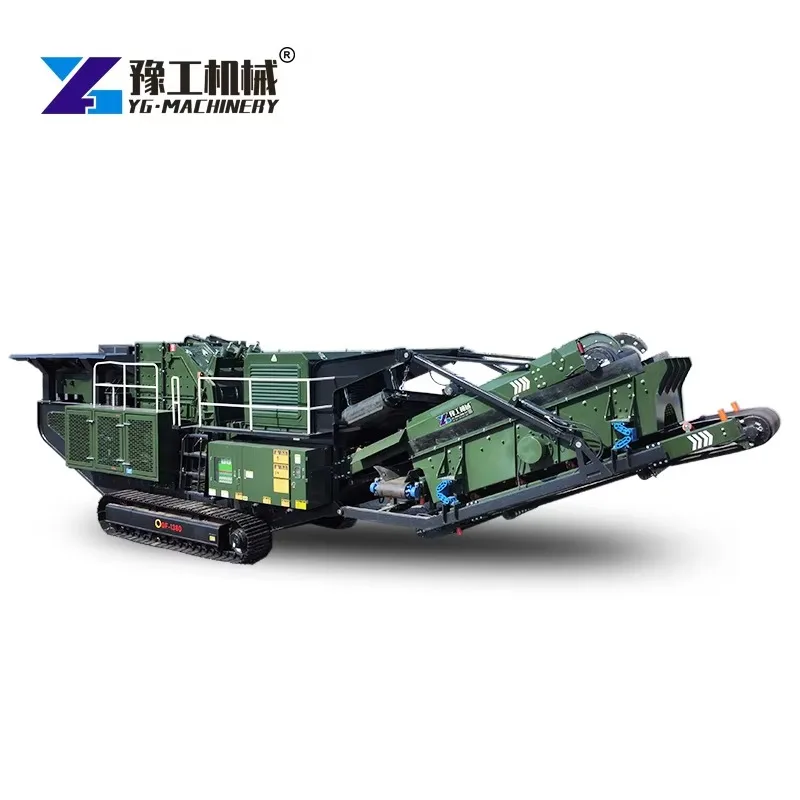 30-50t/h River Stone Gold Ore Stone Mobile Combination Crusher with Jaw Crusher and Hammer Crusher Motor Diesel Version