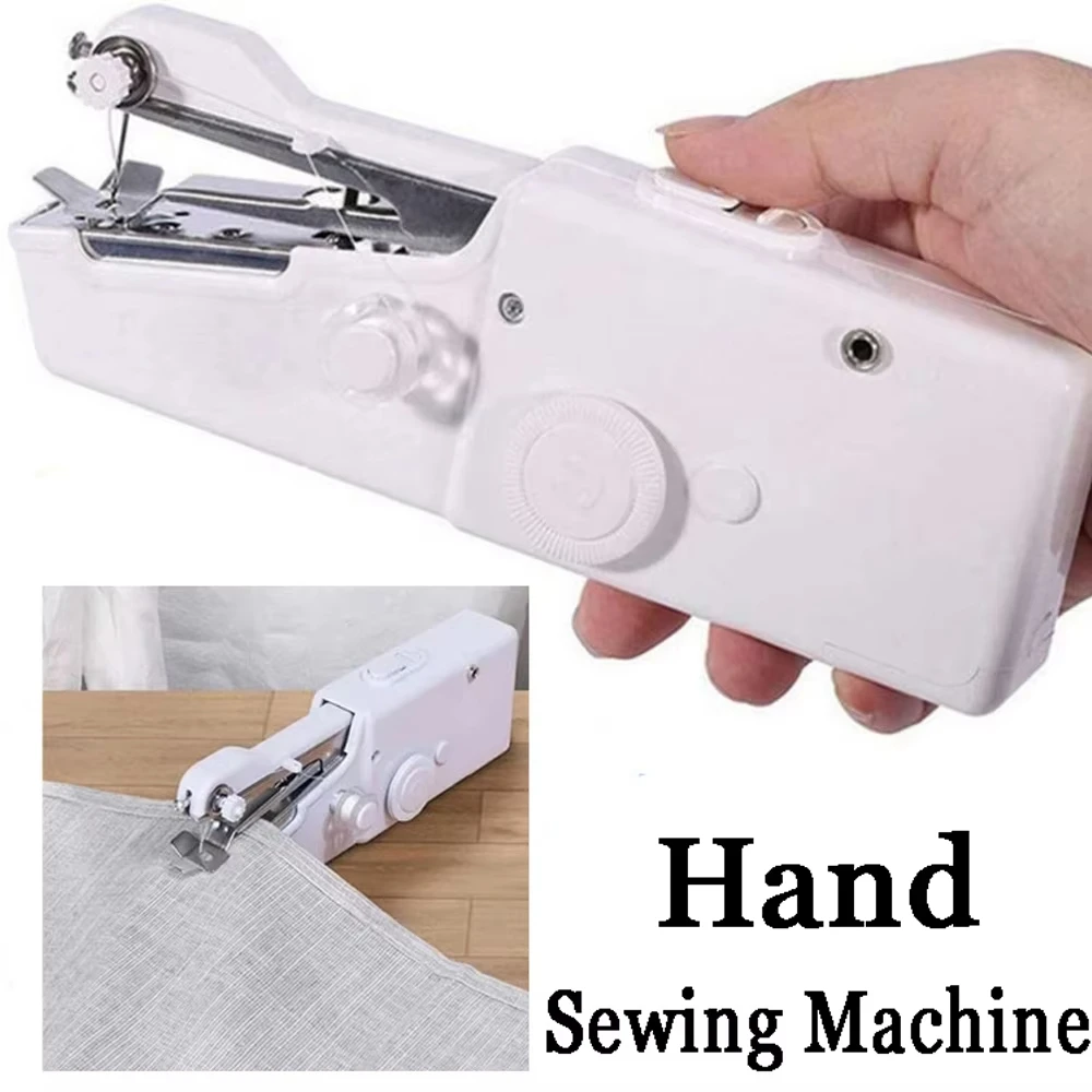 Portable Handheld Mini Sewing Machine Needlework Cordless Quick Handy Stitch Sew Clothes Electric Sewing Machine Random Color