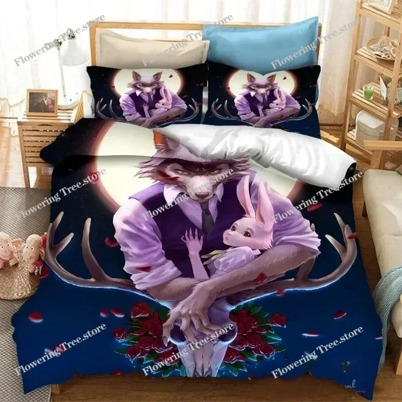 

Anime BEASTARS 3D Print Bedding Set Duvet Covers Pillowcases Comforter Bedding Sets Bedclothes Bed Linen Home Textiles