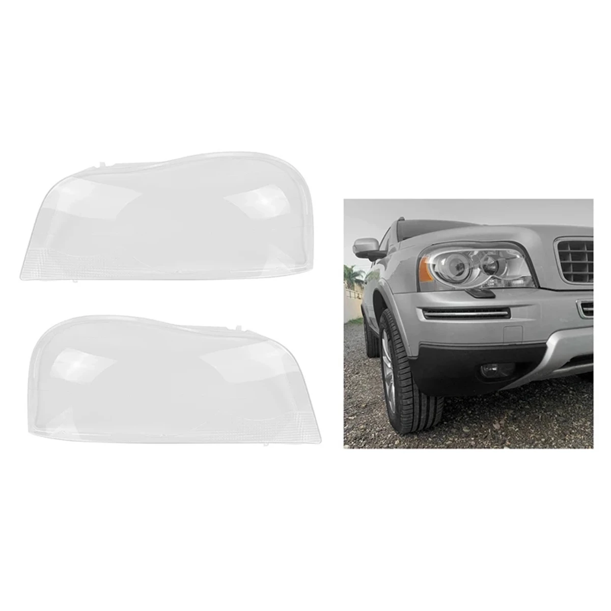 For -Volvo XC90 2004-2013 Car Transparent Lampshade Head Light Lamp Cover Glasses Lamp Shade Headlight Shell Cover Lens
