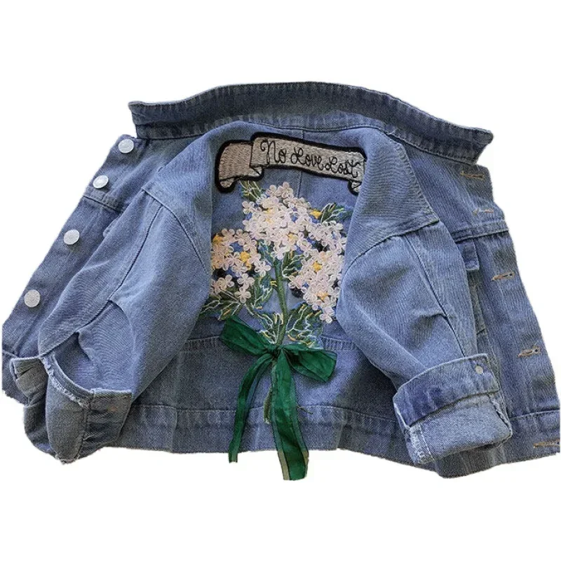 Crianças jaqueta jeans para meninos meninas dos desenhos animados outfit outerwear primavera outono crianças jaquetas do bebê meninos denim casacos roupas de cowboy