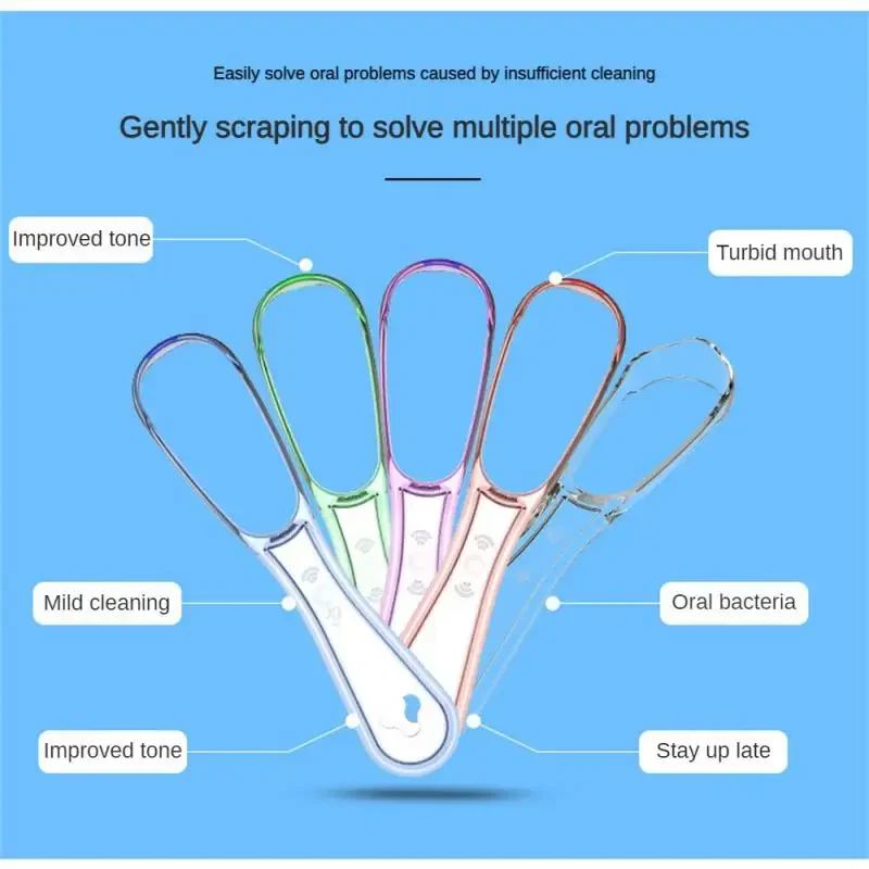 Pengeruk lidah untuk dewasa, alat pembersih lidah bisa digunakan kembali, pengikis mulut plastik Food Grade, peralatan perawatan kebersihan mulut dapat dicuci