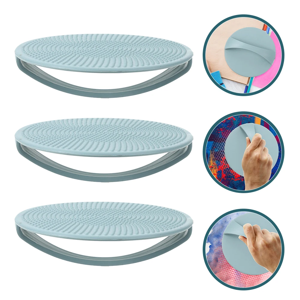 

3pcs Ink Plates Tools Art Craft Tools Board Strong Durable Round Design Block Printing Scrapbooking Crafting Portable