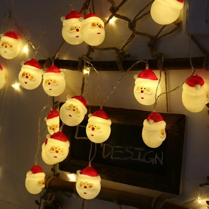 

Festival LED Lights String Santa Claus Snowman Battery Box Lights String Christmas Tree Decorative Hanging Lights Living Room