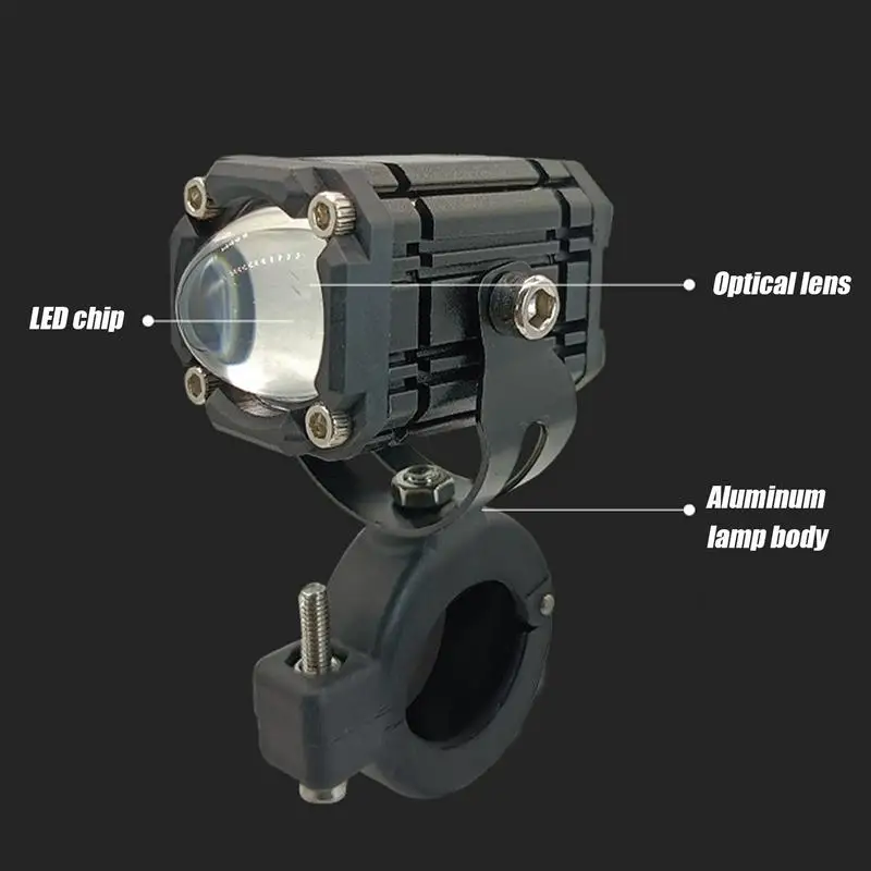 Motorcycle Auxiliary Lights 2 Modes Fog Lights Auxiliary Waterproof Cycling Yellow White Spotlight For Scooter Trucks Motorbike