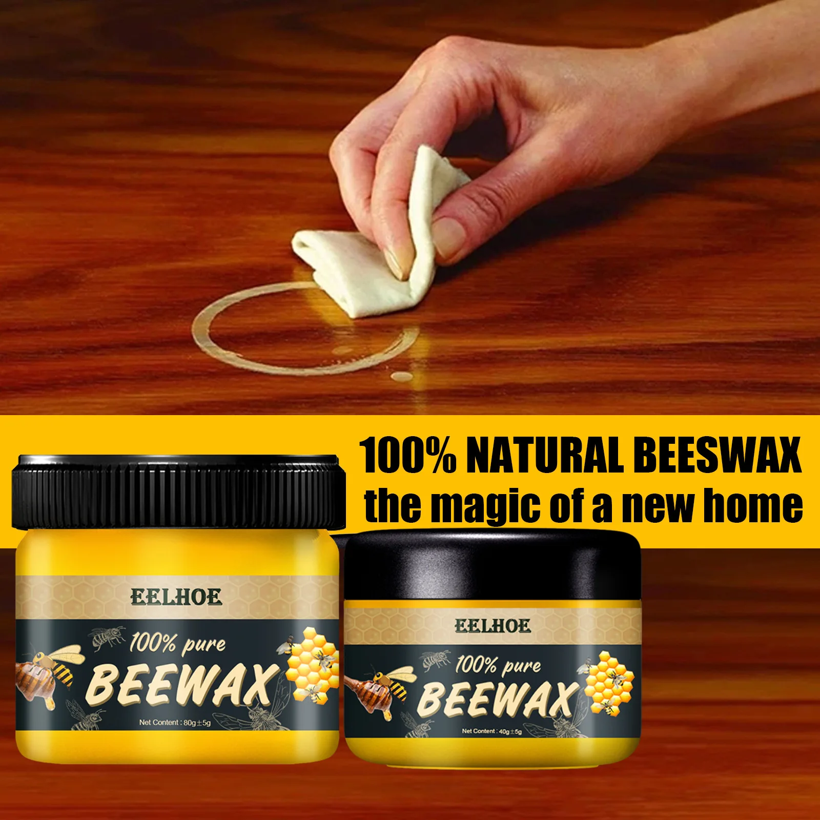 Wood Seasoning Beeswax Natural Beeswax Polisher Waterproof Furniture Care Maintenance Scratch Repair Solid Wood Seasoning Wax