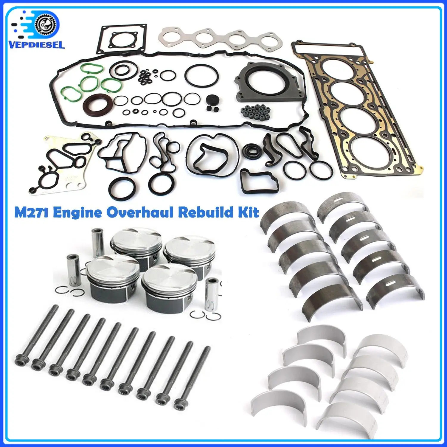 

Комплект для капитального ремонта двигателя M271, шатун и главный подшипник коленчатого вала для Mercedes-Benz W203 W204 W211 1,8T, новые детали с наддувом