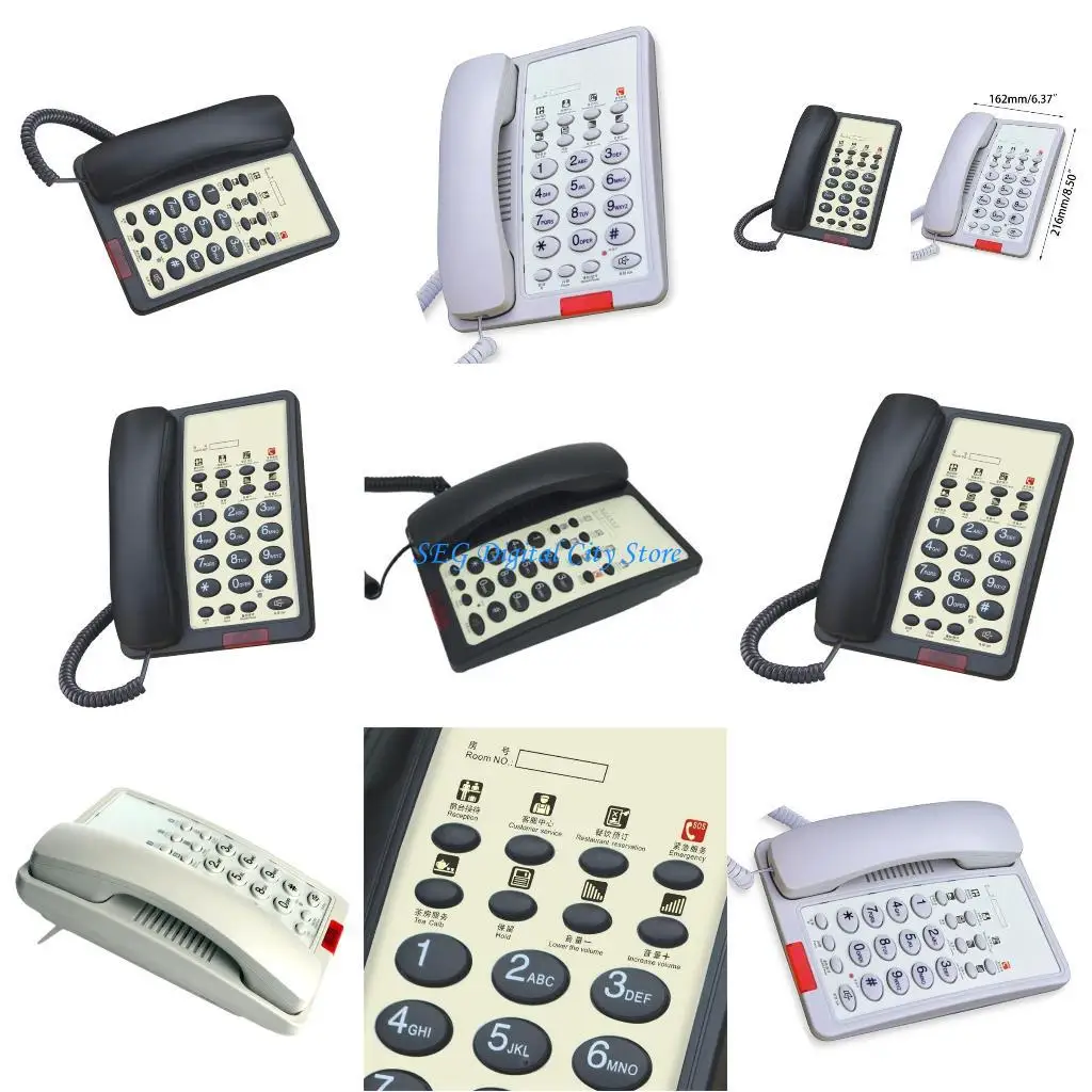 U75B Desktop Corded Telephone with Clear Call Quality Great Fixed Landline Phone