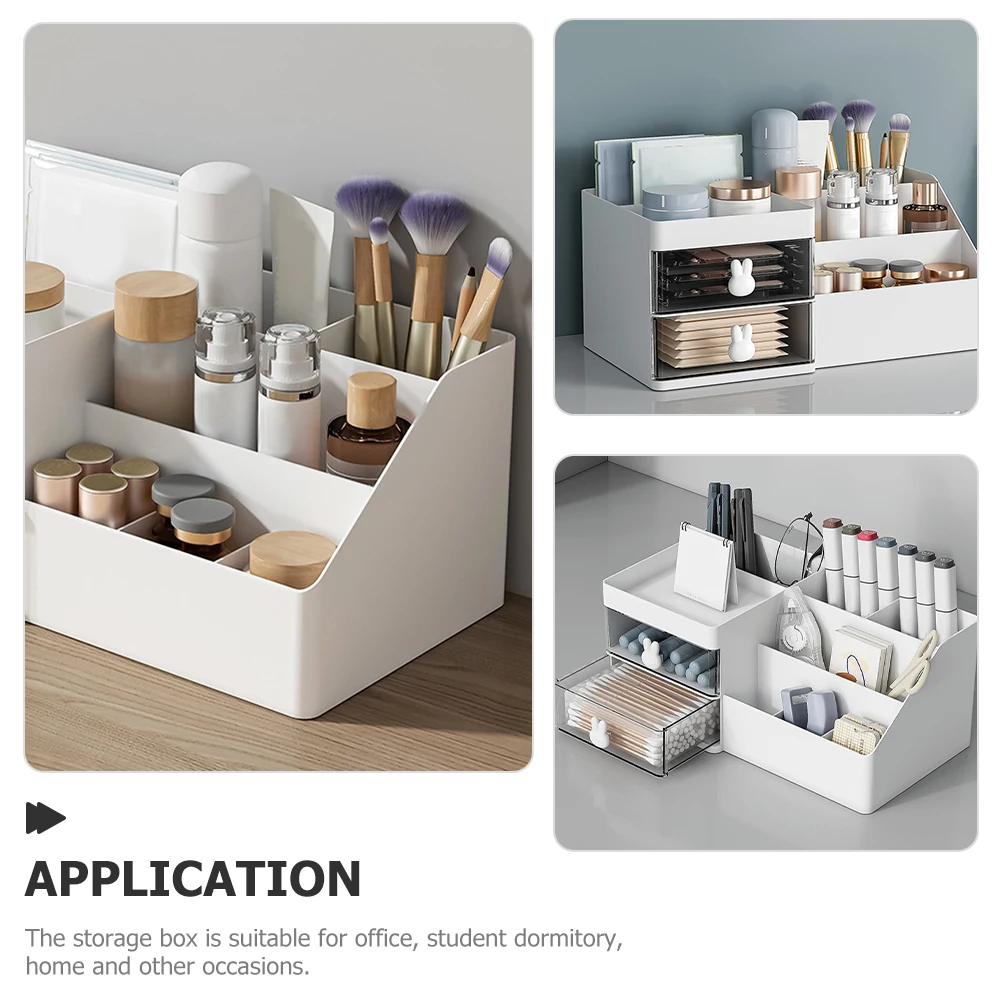 

1Pcs White Desktop Drawer Organizer Multi-Layer Storage Box Makeup Storage Container Stationery Holder