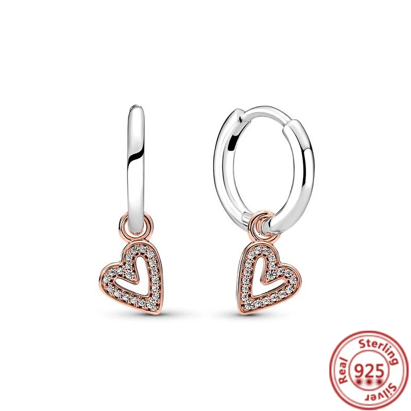 Pendientes de plata 925 con forma de corazón de amor eterno para mujer, joyería Original con logotipo de Margarita, novedad