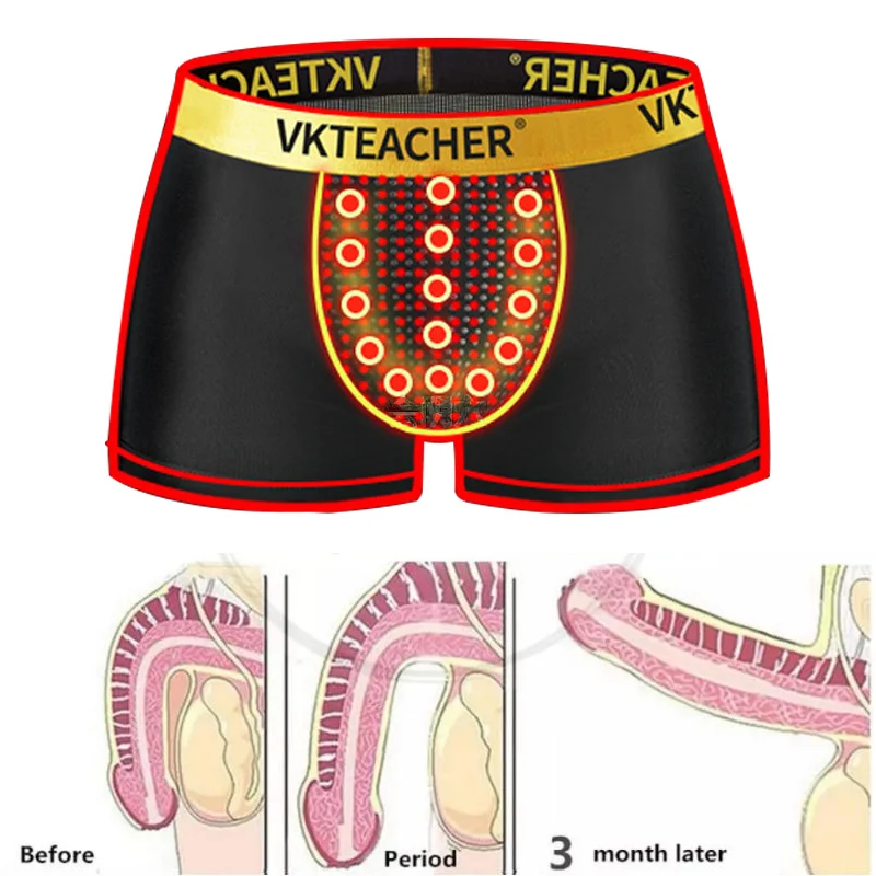 Ropa interior de terapia magnética 3D para hombre, bóxer de próstata para el cuidado de la salud, bragas magnéticas de masaje de cintura baja,