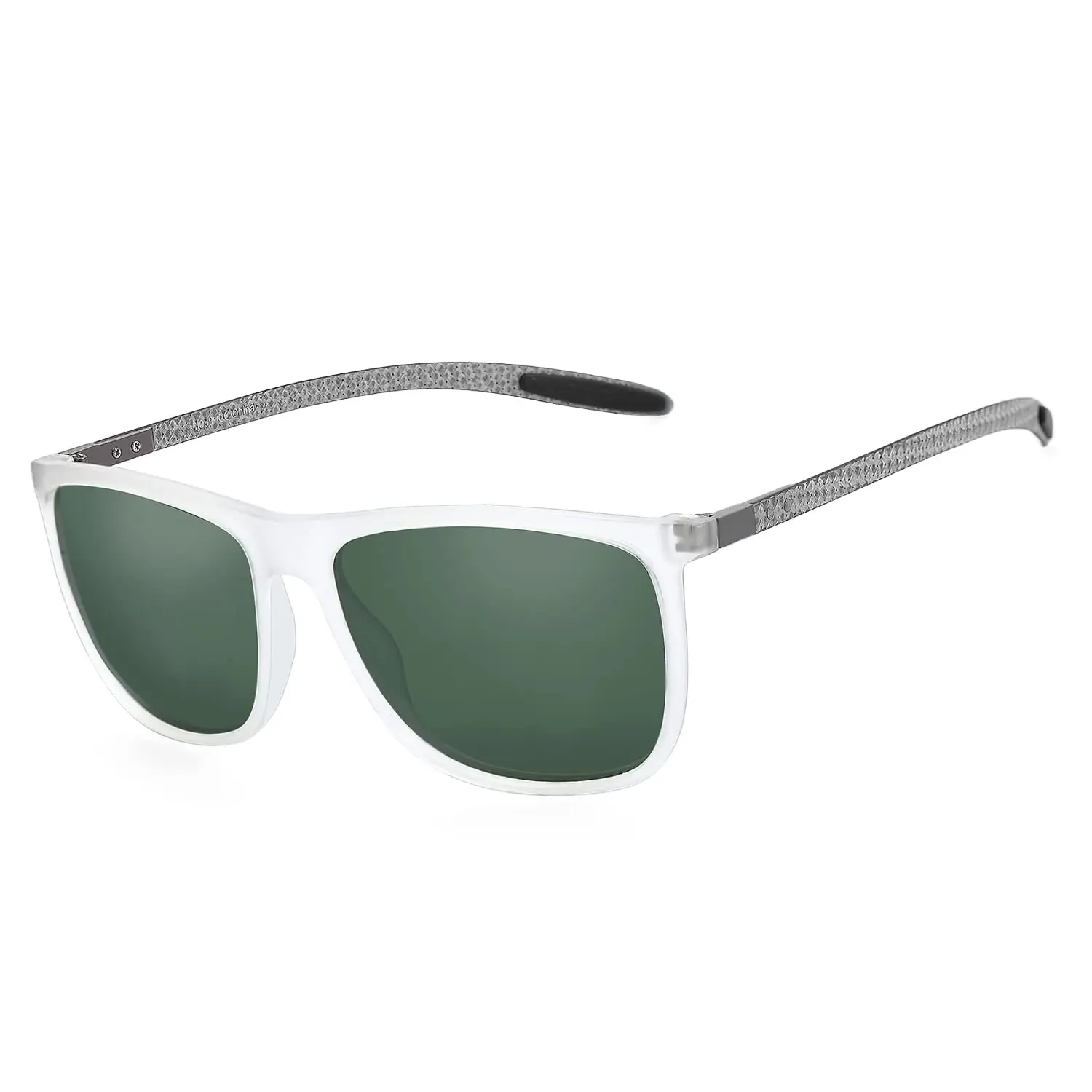 ZENOTTIC Quadratische polarisierte Sonnenbrille für Herren, ultraleichte Carbonfaser-Sonnenbrille, zum Fahren, Angeln, Golf, Sport, UV400-Schutz 5