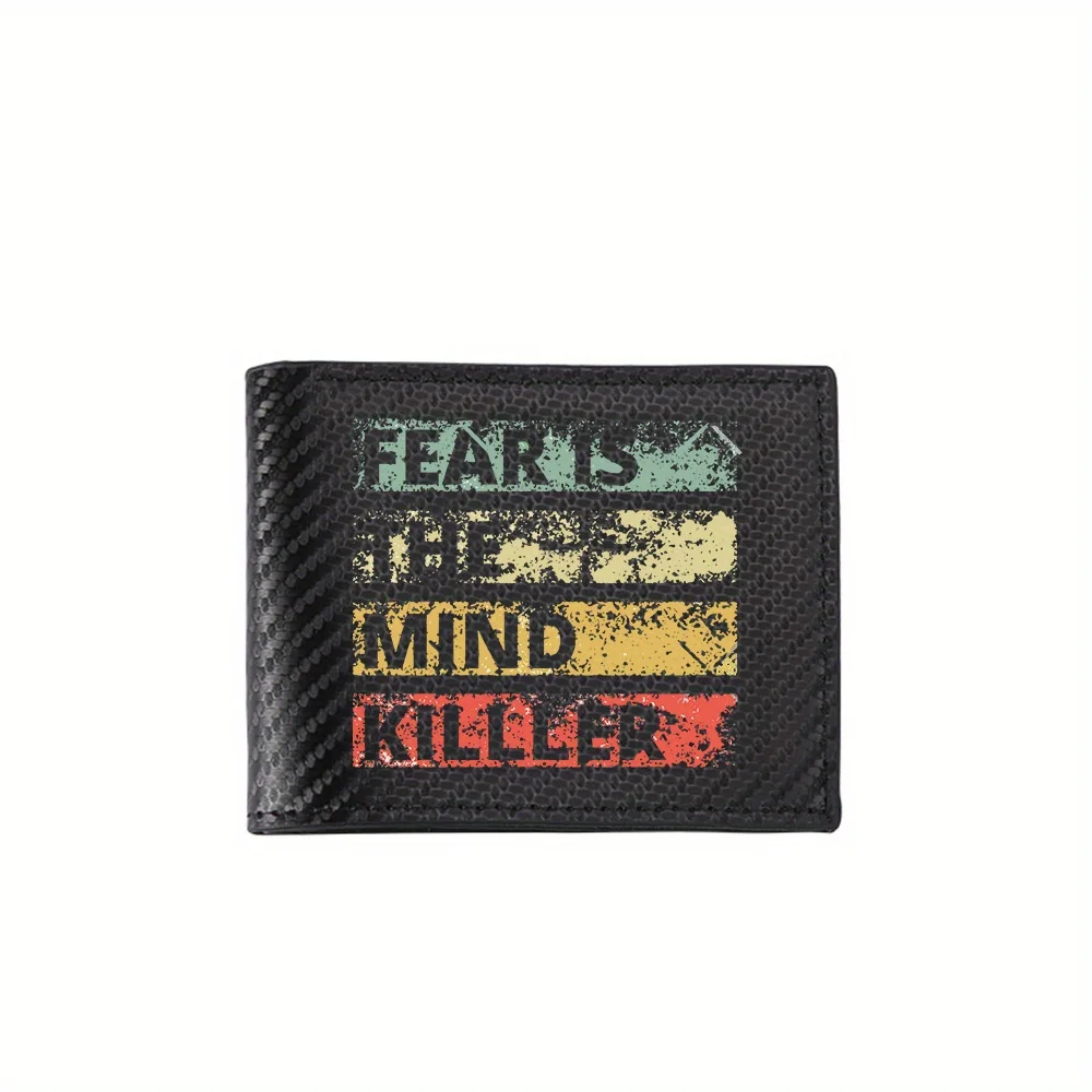 

Мужские кошельки Fear is the Mind Killer, простые деловые современные стильные дизайнерские подарки с принтом для отца, парня, рождественского любовника