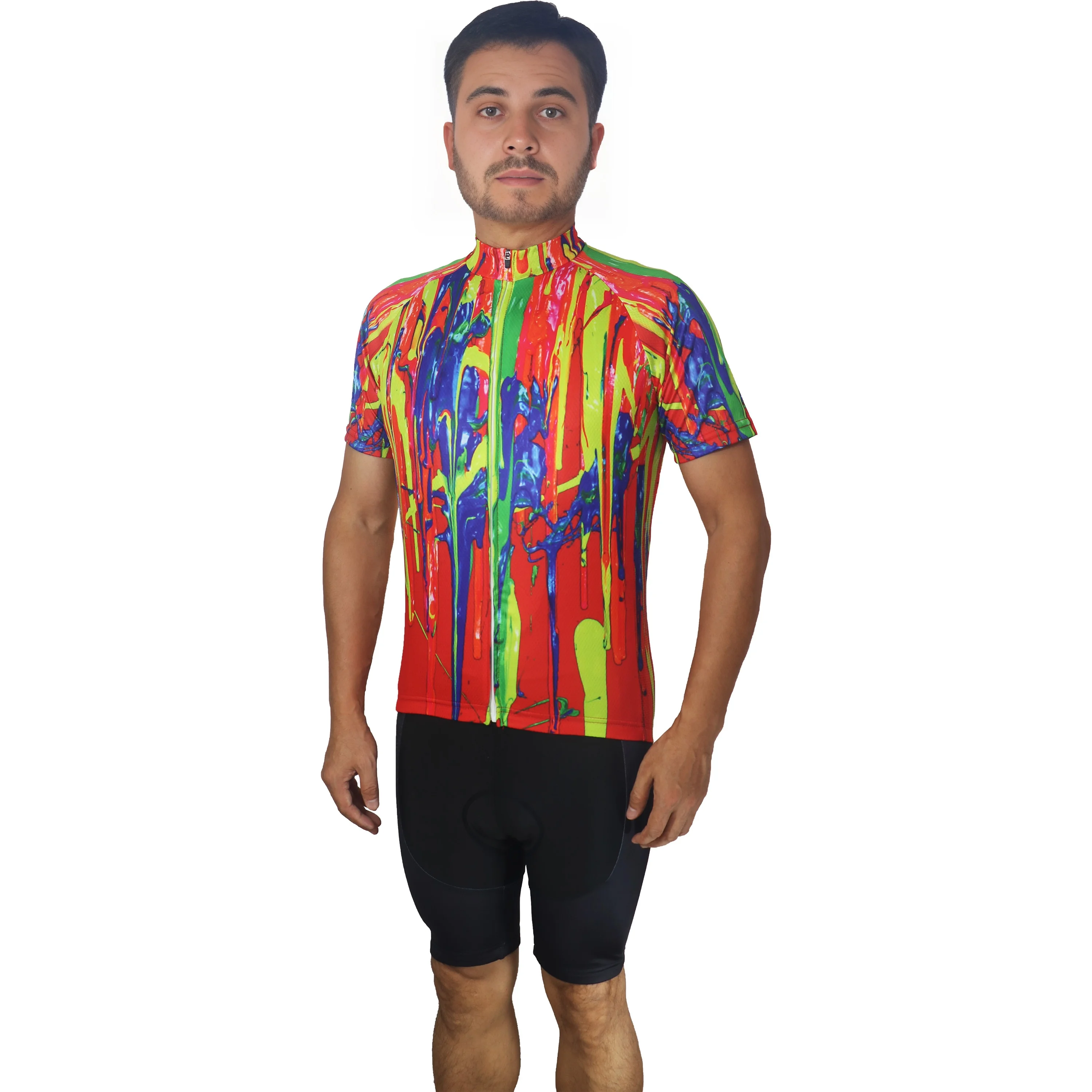 Cycling Jersey, Colorful MTB Top Shirt, Cycling Jacket, Motocross Road Race Short, MTB Bike Clothes, Moisture Wicking