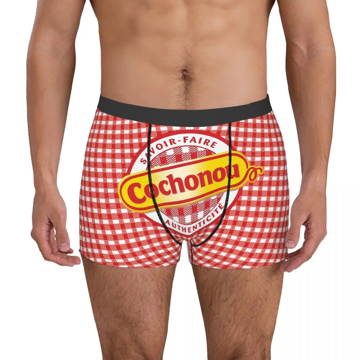 Boxer Cochonou Imprimé Logo pour Homme, Sous-Vêtements Respirants, Qualité Supérieure, Cadeau d\'urgence, 402