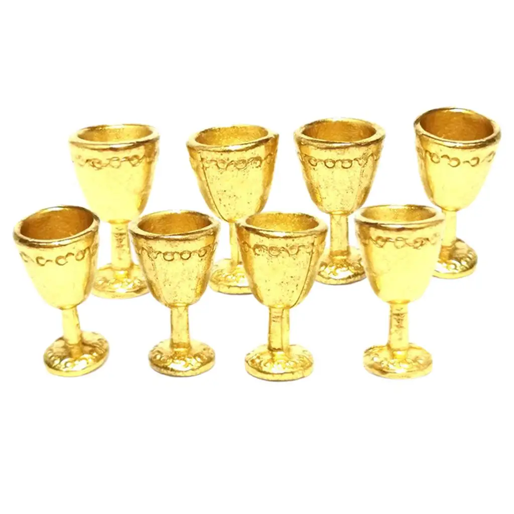 1:12 Miniature 8Pcs Miniatures Glasses Red Cups Dollhouse