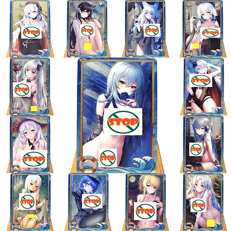 15pcs/set Azur Lane Hms Cheshire Ijn Azuma Hms Belfast Kawaii Series Card Game Anime Bikini Nude Card Gift Toy Collection Card