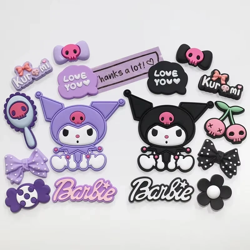 

New Kuromi Shoe Flower Detachable Hole Shoes DIY Accessories Shoe Flower Decoration Shoe Buckle Accessories Set In Stock